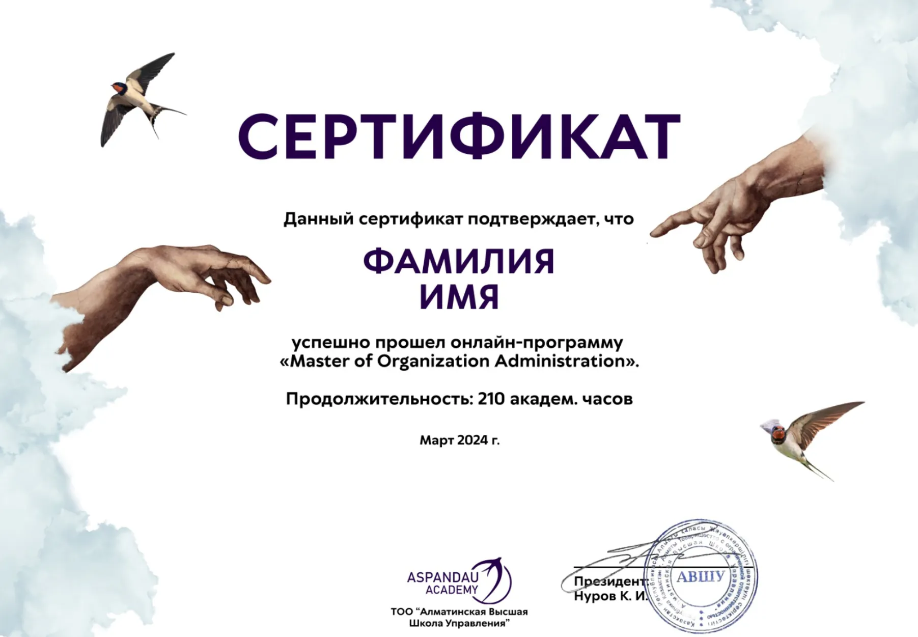 Сертификат Aspandau Academy